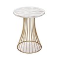 Kd Estanteria Santa Barbara Round Gold Accent Table, Blue KD2662160